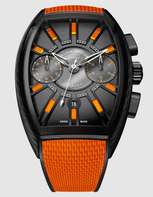 Best Franck Muller Curvex CX Flash Chronograph Replica Watch CX 36 CC DT FLASH CARBONE TTNRBR orange